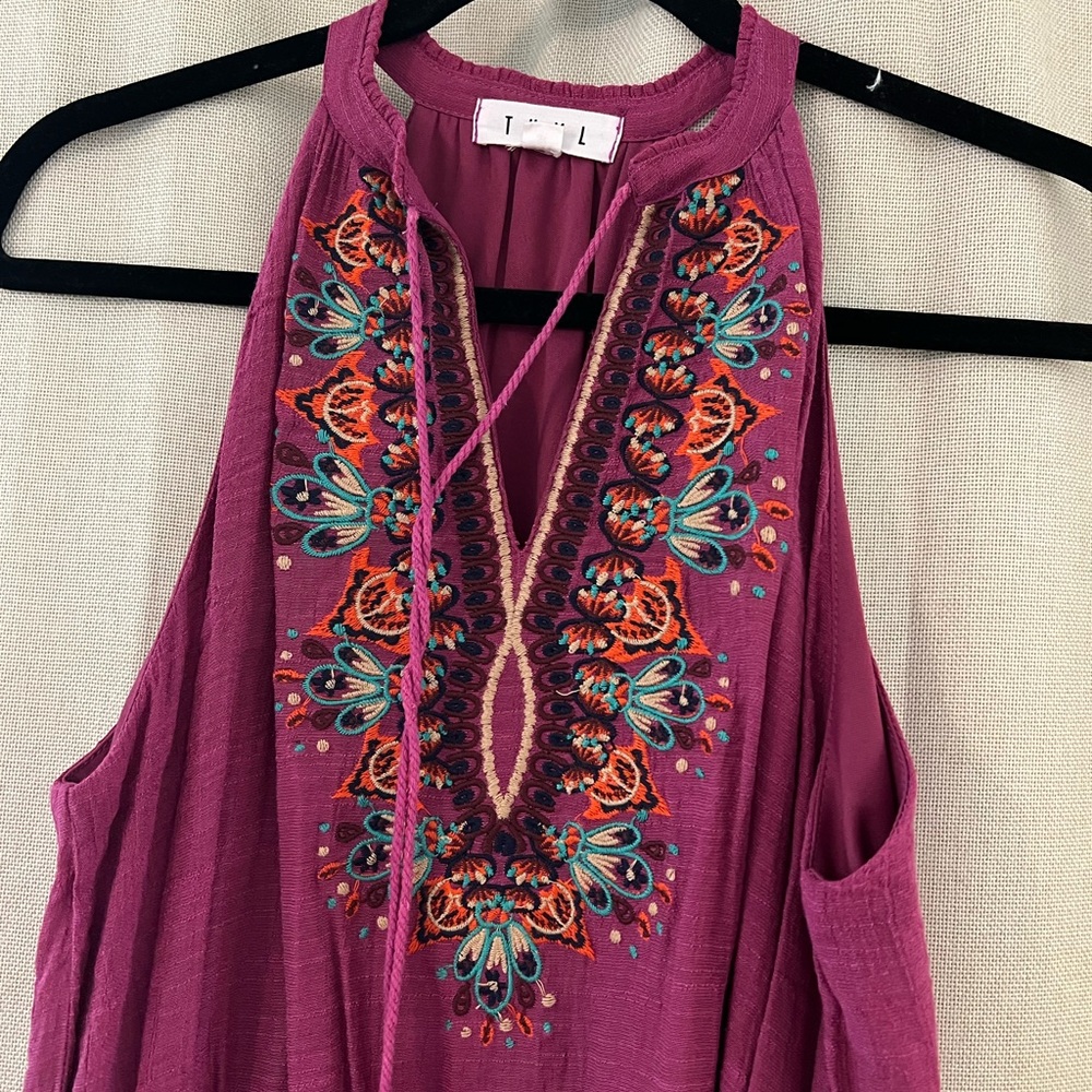 Women's Purple Embroidered Dress